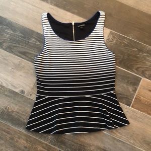 NWOT stripe peplum top